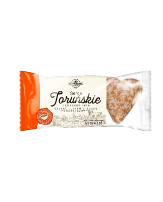 Serca Toruńskie lukrowane o smaku pomarańczowym