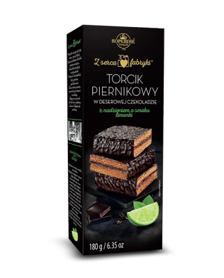 Torcik piernikowy w deserowej czekoladzie z nadzieniem limonka