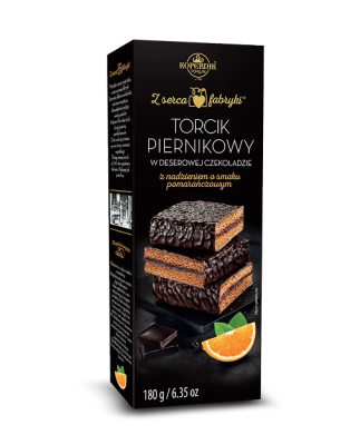 Torcik piernikowy w deserowej czekoladzie z nadzieniem pomarańcza