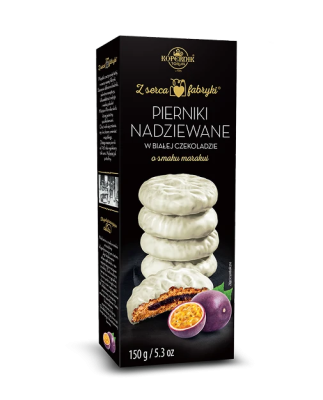 Pierniki nadziewane w białej czekoladzie marakuja