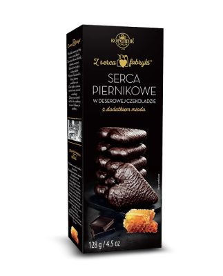 Serca piernikowe w deserowej czekoladzie