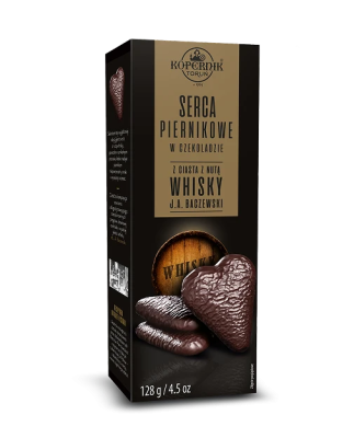 Serca piernikowe w deserowej czekoladzie whisky