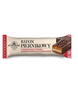 Baton Piernikowy w czekoladzie deserowej z nadzieniem marcepan