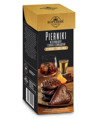 Zestaw Pierniki nadziewane o smaku pomarańczowym w deserowej czekoladzie z nutą Tequili Gold