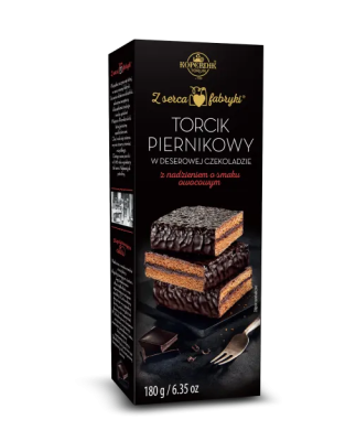 Torcik piernikowy w deserowej czekoladzie z nadzieniem owocowym
